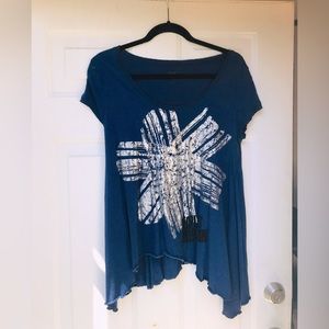 People’s Liberation t-shirt • L • dark blue and silver